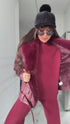 Bordeaux jacket with bordeaux fur "LUX FUR" FL47